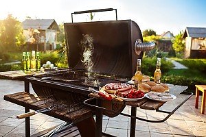 geöffneter Grill, Grillgut