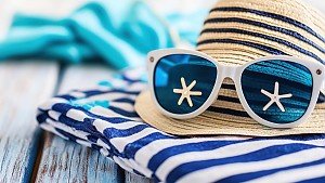 Strandlaken, Sonnenhut, Sonnenbrille