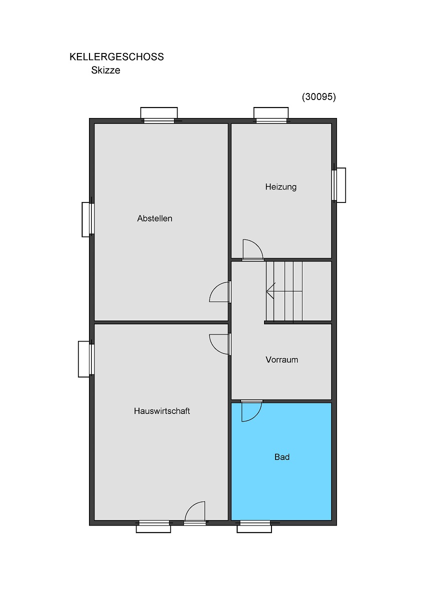 Grundriss Skizze Kellergeschoss Einfamilienhaus Bensheim