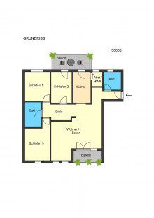Grundriss **VERMIETET** Repr�sentative 4-Zimmer-Wohnung in citynaher Lage
