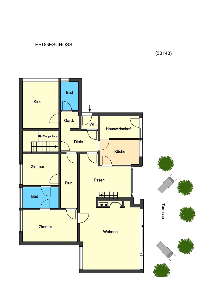 Grundriss Erdgeschoss Einfamilienhaus Ro�dorf