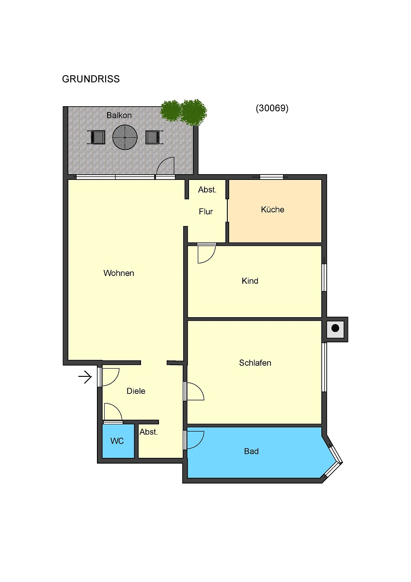 Grundriss Etagenwohnung Ro�dorf-Gundernhausen