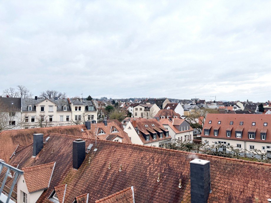 Blick vom Balkon Dachgeschosswohnung Darmstadt