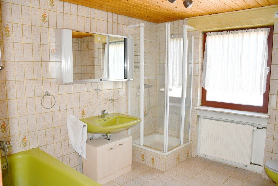 OG: Tageslichtbad mit Wanne und Dusche Haus Darmstadt