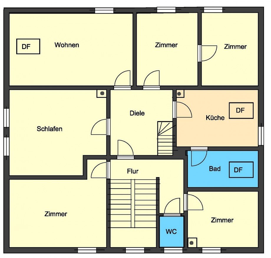 Grundriss Dachgeschosswohnung Darmstadt