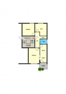 Grundriss **VERKAUFT** Gro�z�gige 3-Zimmer-Wohnung in angenehmer Wohnlage von Griesheim