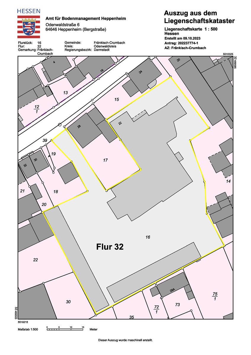 Lageplan Renditeobjekt Fr�nkisch-Crumbach
