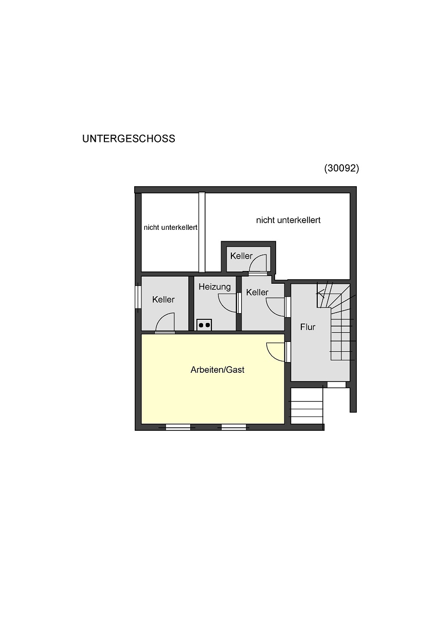 Grundriss Untergeschoss Zweifamilienhaus Darmstadt-Wixhausen