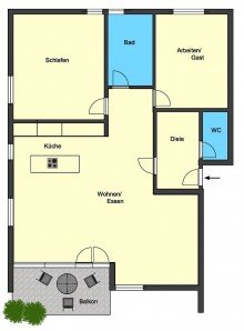 Grundriss **VERMIETET** Repr�sentative lichtdurchflutete Wohnung in toller Feldrandlage