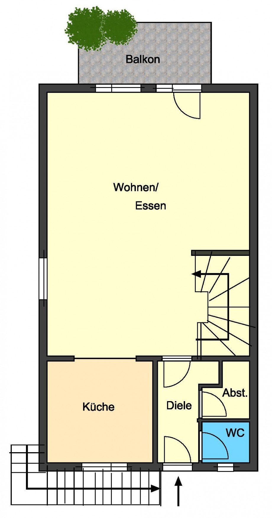 Grundriss Basisgeschoss Maisonettewohnung Griesheim