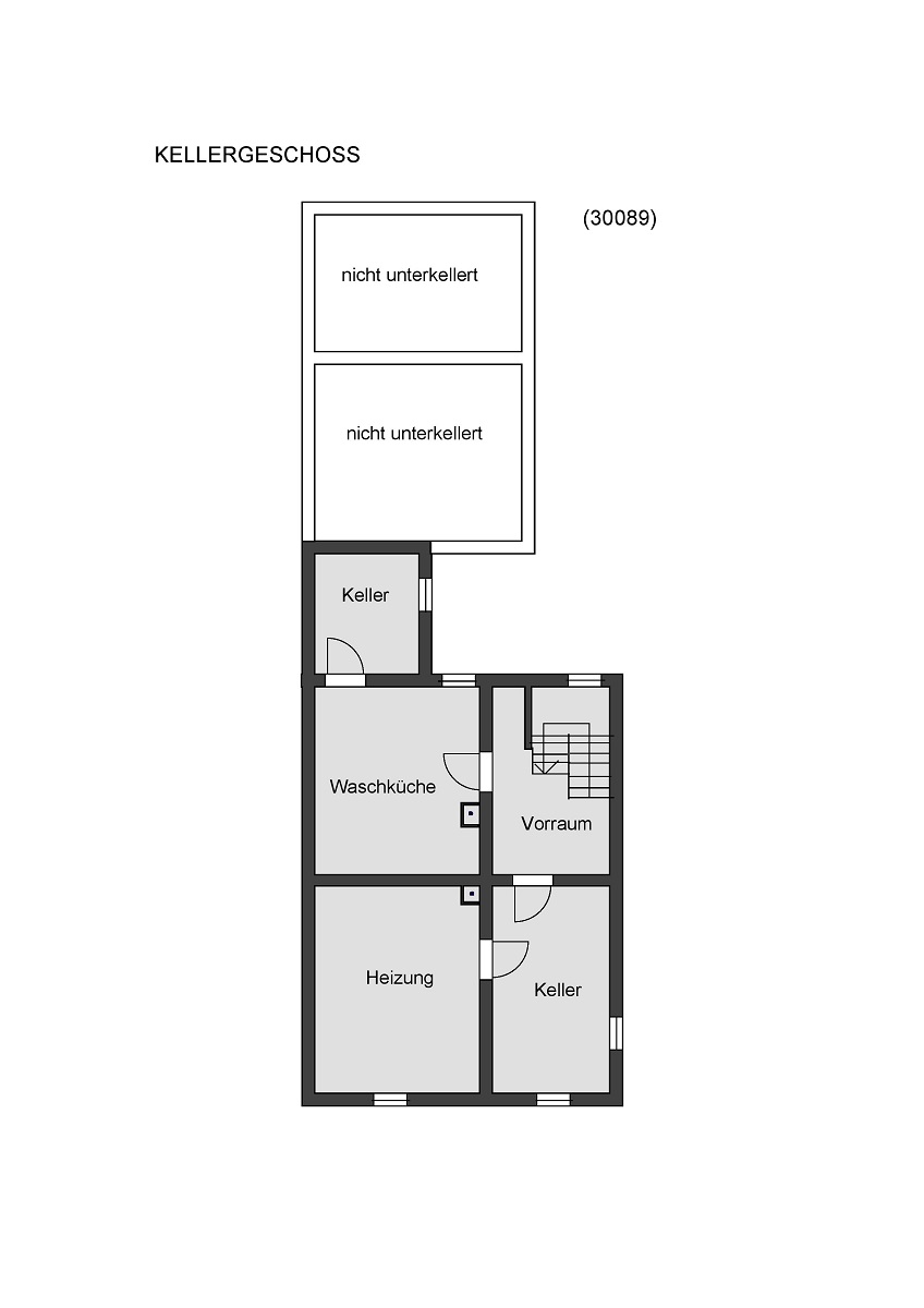Grundriss Kellergeschoss Zweifamilienhaus Gro�-Zimmern/Klein-Zimmern
