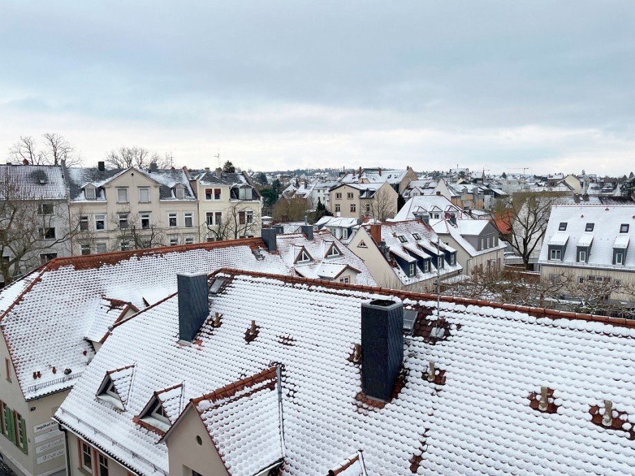 Blick vom Balkon Dachgeschosswohnung Darmstadt