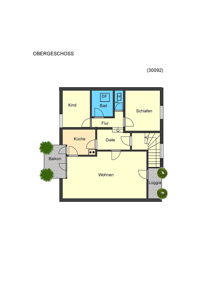 Grundriss Obergeschoss Zweifamilienhaus Darmstadt-Wixhausen