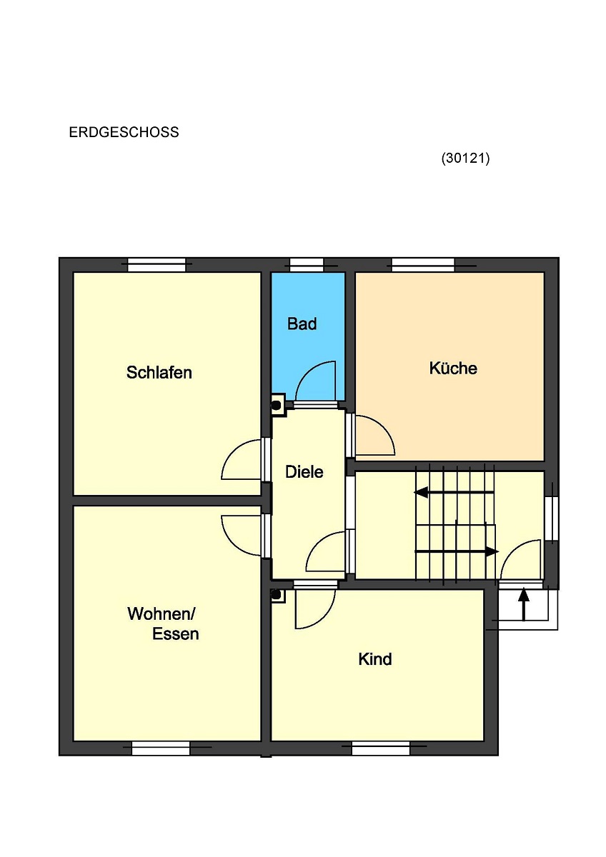 Grundriss Erdgeschoss Zweifamilienhaus Darmstadt-Wixhausen