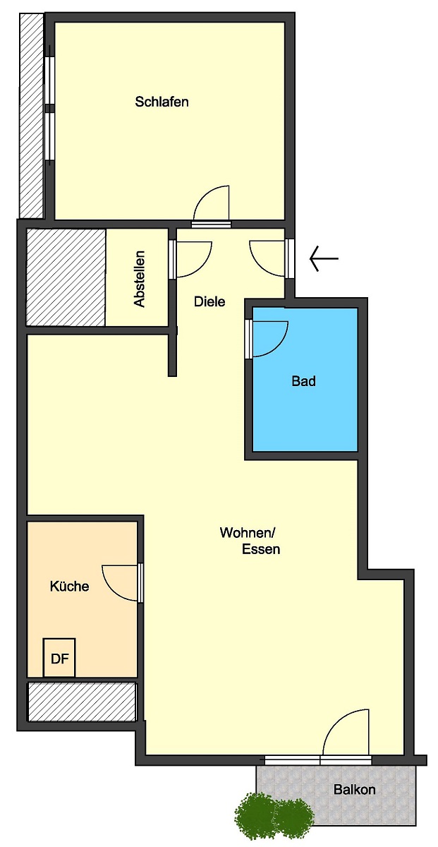Grundriss Dachgeschosswohnung Erbach