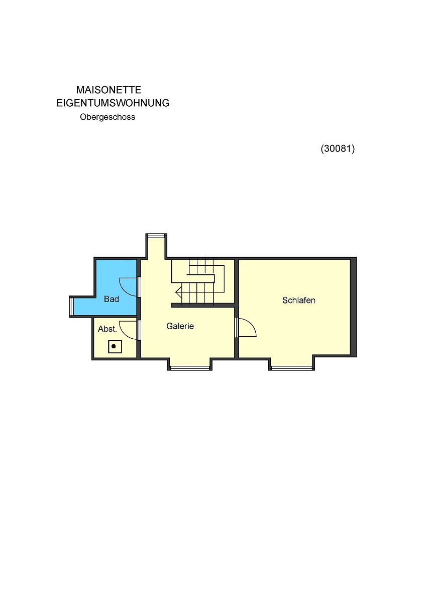 Grundriss Obergeschoss Maisonettewohnung Darmstadt