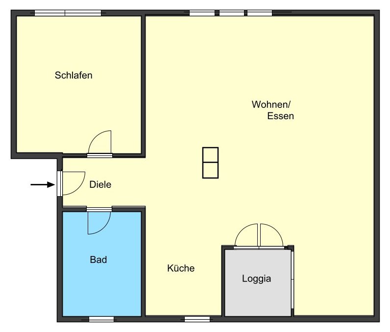 Grundriss Dachgeschosswohnung Darmstadt