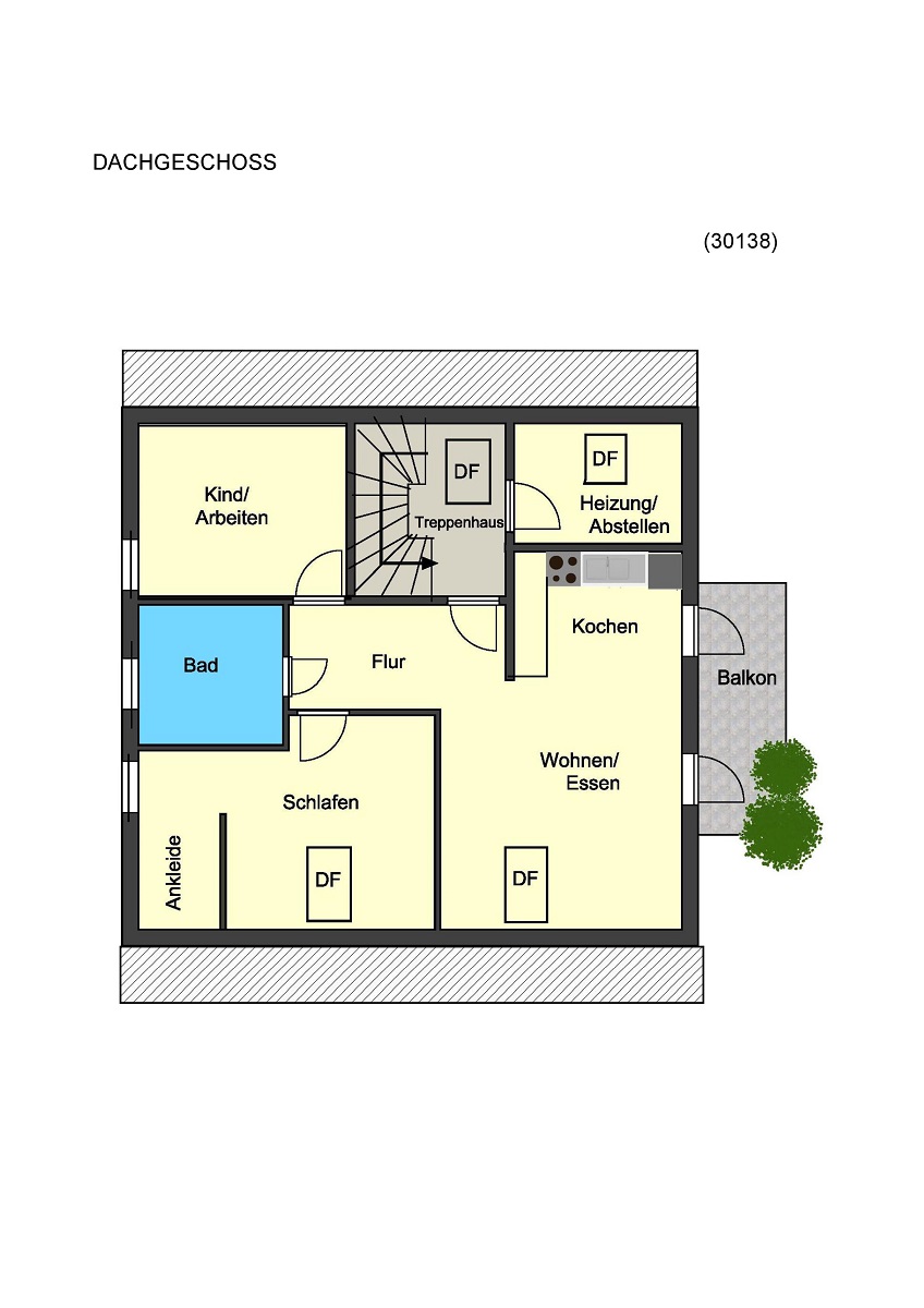 Grundriss Dachgeschoss Zweifamilienhaus Darmstadt-Wixhausen