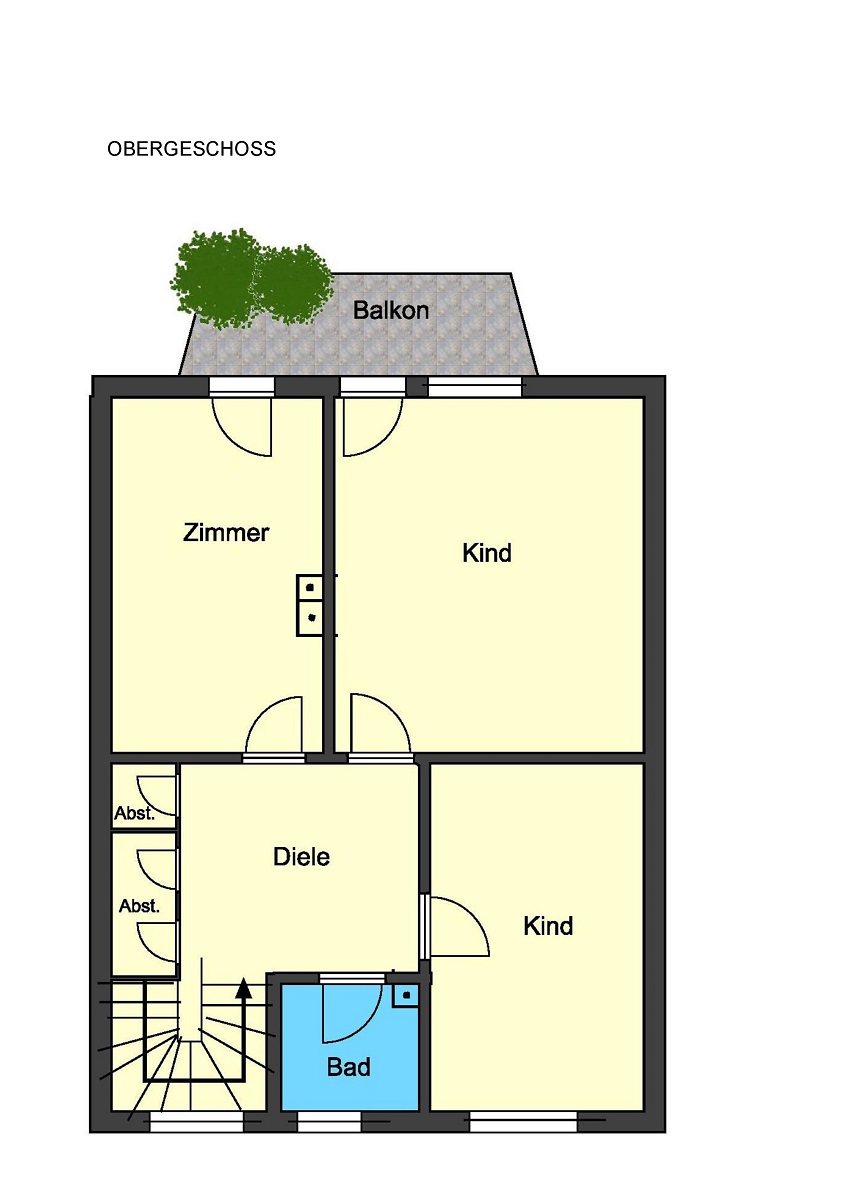 Grundriss Obergeschoss Einfamilienhaus Gro�-Umstadt/Semd