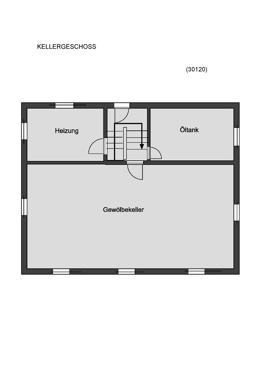 Grundriss Kellergeschoss Einfamilienhaus Modautal-Brandau