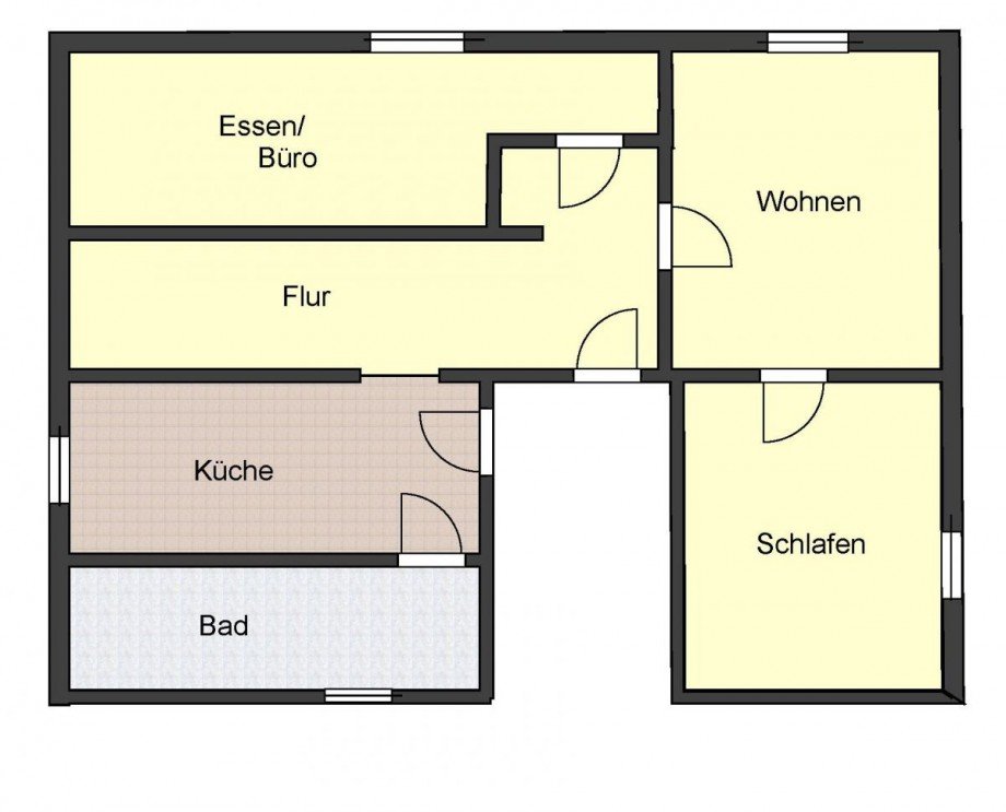 Grundriss Skizze Erdgeschosswohnung Weiterstaddt