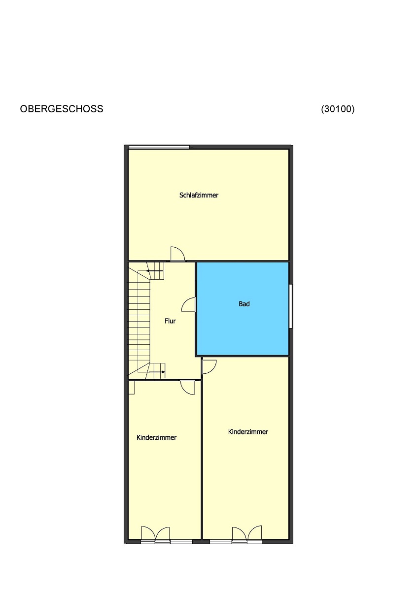 GRUNDRISS OBERGESCHOSS Reihenendhaus M�nster-Altheim