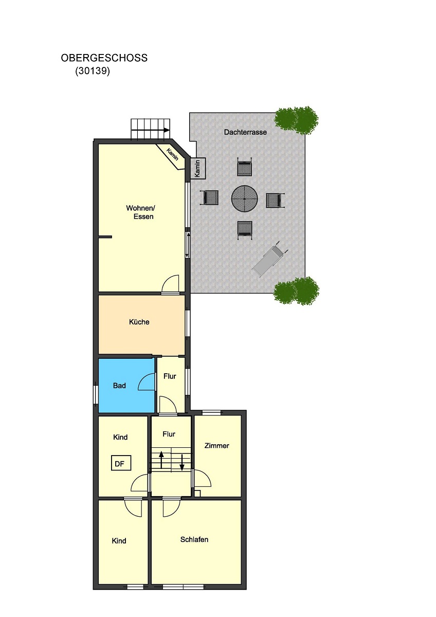 Grundriss Obergeschoss Zweifamilienhaus Pfungstadt