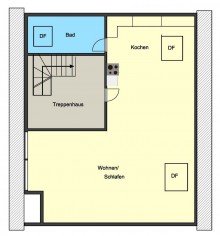 Grundriss **VERMIETET** Helles gro�z�giges 1-Zimmer-Appartement mit Terrasse im Au�enbereich