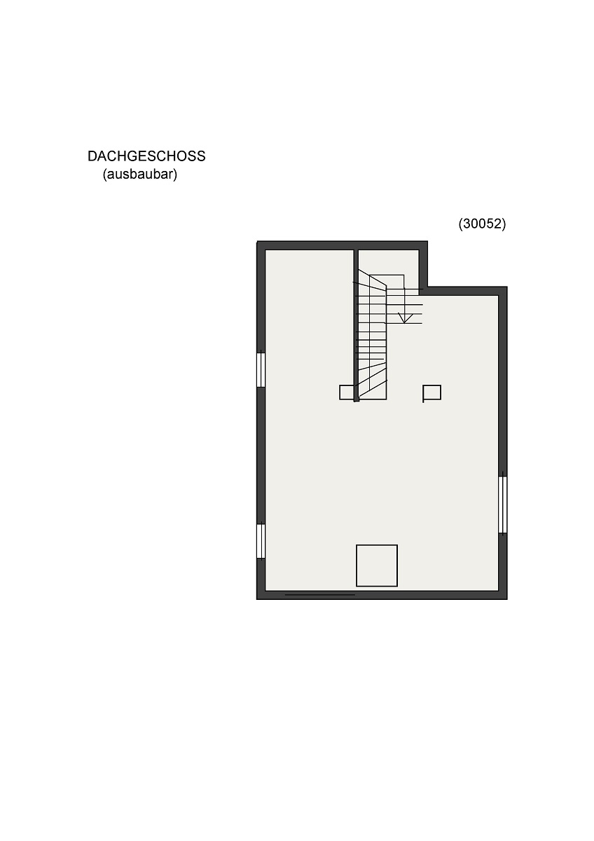 Grundriss Dachgeschoss (ausbaubar) Zweifamilienhaus Ro�dorf