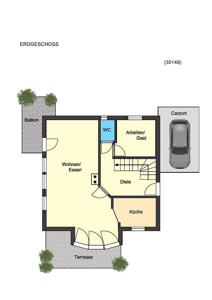 Grundriss Erdgeschoss Einfamilienhaus Bickenbach