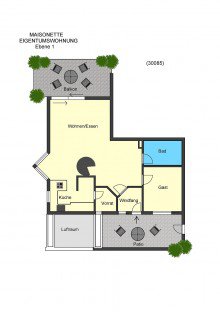 Grundriss Ebene 1 **VERKAUFT** Kurviertel Auerbach! Hochwertige Maisonettewohnung der Extraklasse