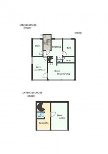 Grundriss-Skizze **VERMIETET** Moderne ansprechende B�rofl�che