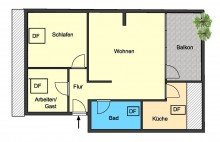 Grundriss **VERMIETET** �ber den D�chern von Bessungen - die perfekte Wohnung f�r 1 bis 2 Personen