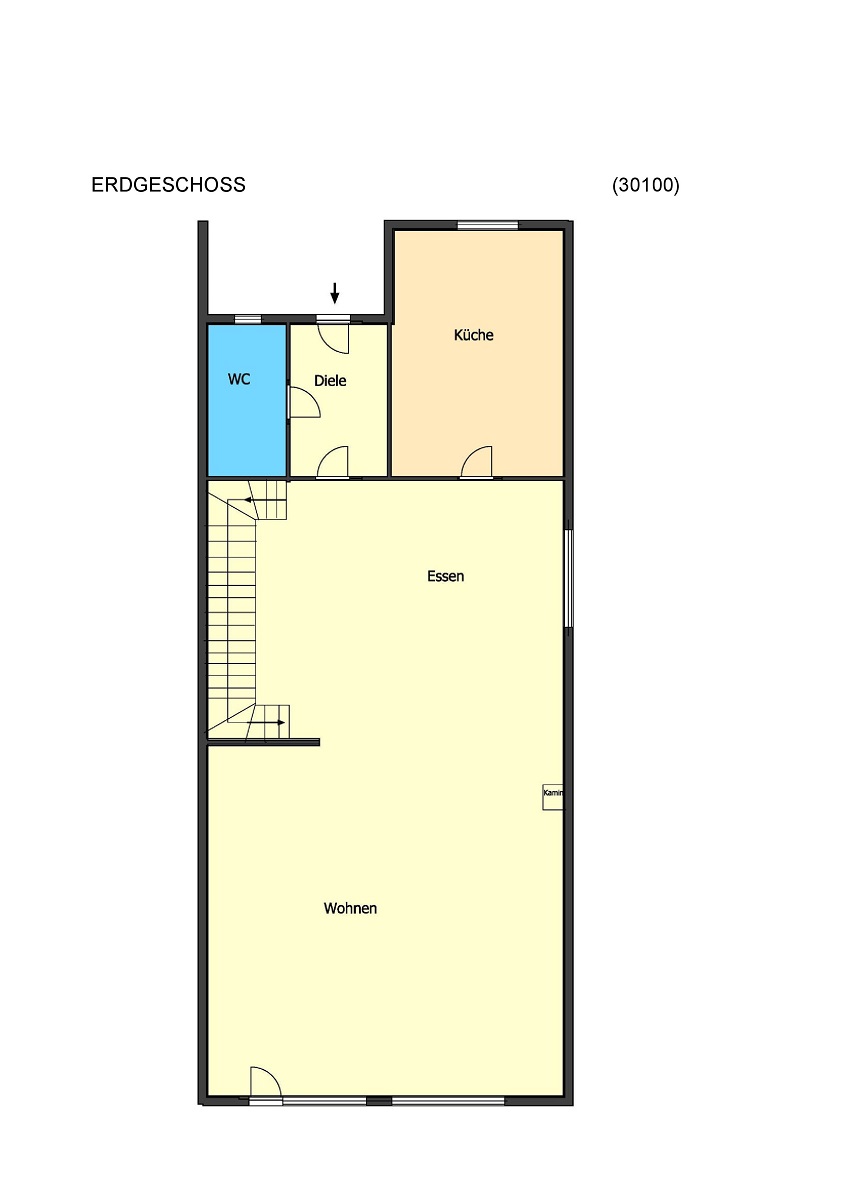 GRUNDRISS ERDGESCHOSS Reihenendhaus M�nster-Altheim