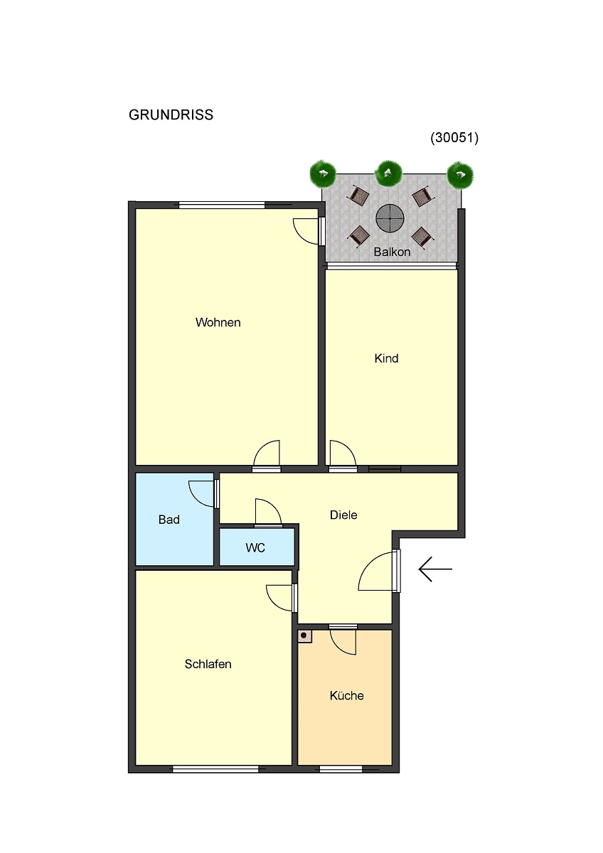 Grundriss Erdgeschosswohnung Darmstadt-Eberstadt