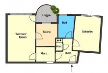Grundriss **VERKAUFT** Schicke 2-Zimmer-Stadtwohnung in Erbach