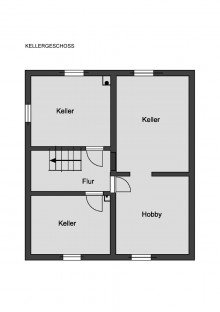 Grundriss Kellergeschoss **VERKAUFT** Einfamilienhaus mit Option zur weiteren Bebauung, in angenehmer ruhiger Wohnlage