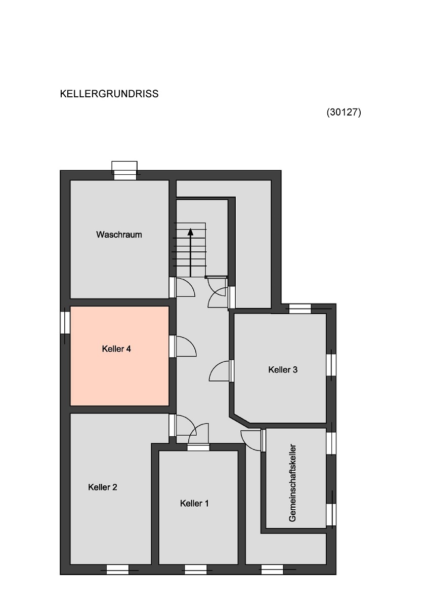 Grundriss Keller Dachgeschosswohnung Darmstadt